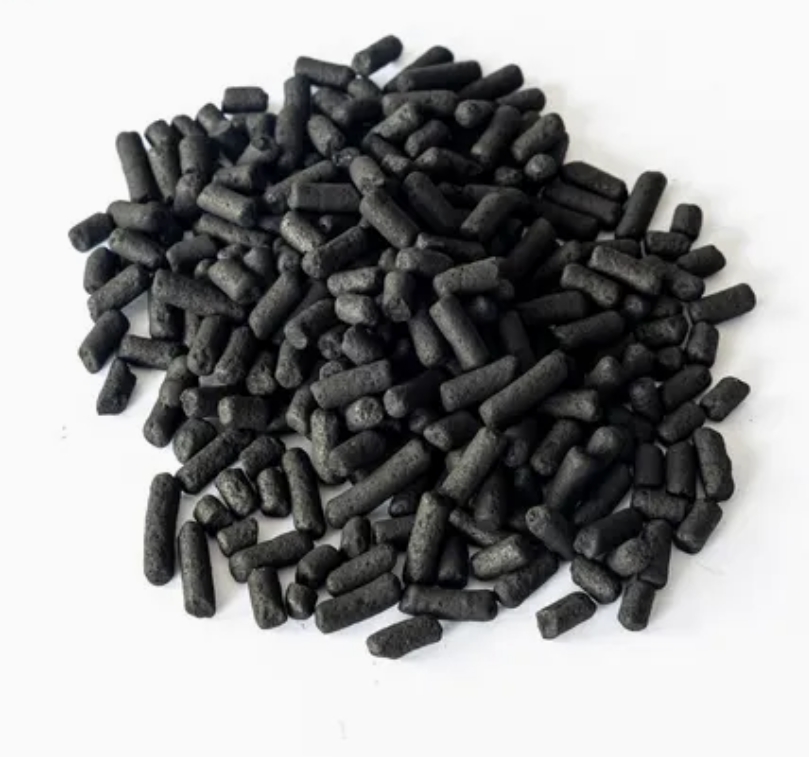 Piled cylindrical activated carbon